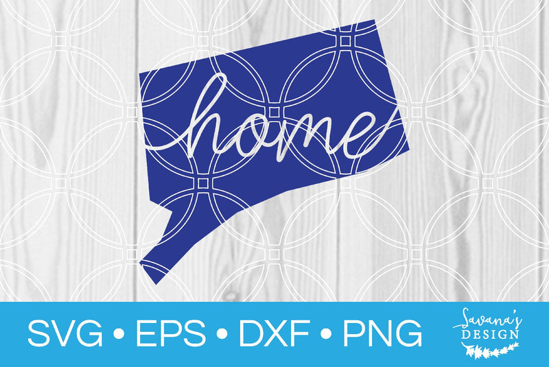 Connecticut State with Home SVG SavanasDesign 