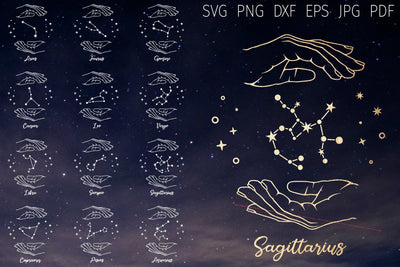 Constellation svg, zodiac signs, zodiac constellations svg SVG Digital Rainbow Shop 