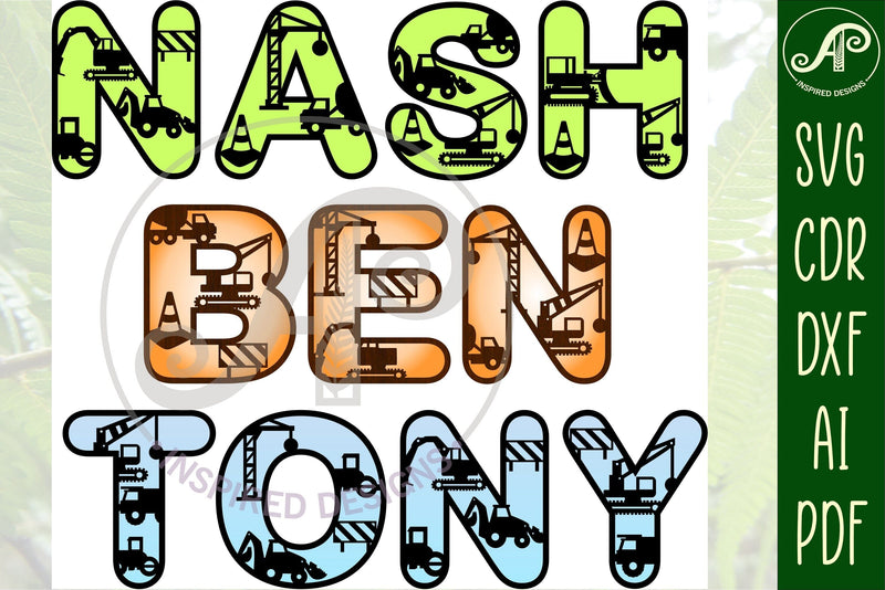 Construction alphabet letters SVG - So Fontsy