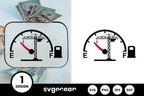 Construction Crane Stopping Fuel Gauge Indicator SVG Design SVG SvgOcean 