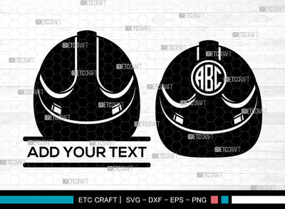 Construction Hat Monogram SVG, Helmet Svg, Safety Equipment Svg, Worker Helmet Svg, Builders Hat Svg, Split Monogram Svg SVG ETC Craft 