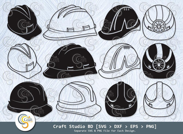 Construction Hat Silhouette, Helmet Svg, Safety Equipment Svg, Worker Helmet Svg, Builders Hat Svg, Safety Hat SVG Bundle SVG ETC Craft 
