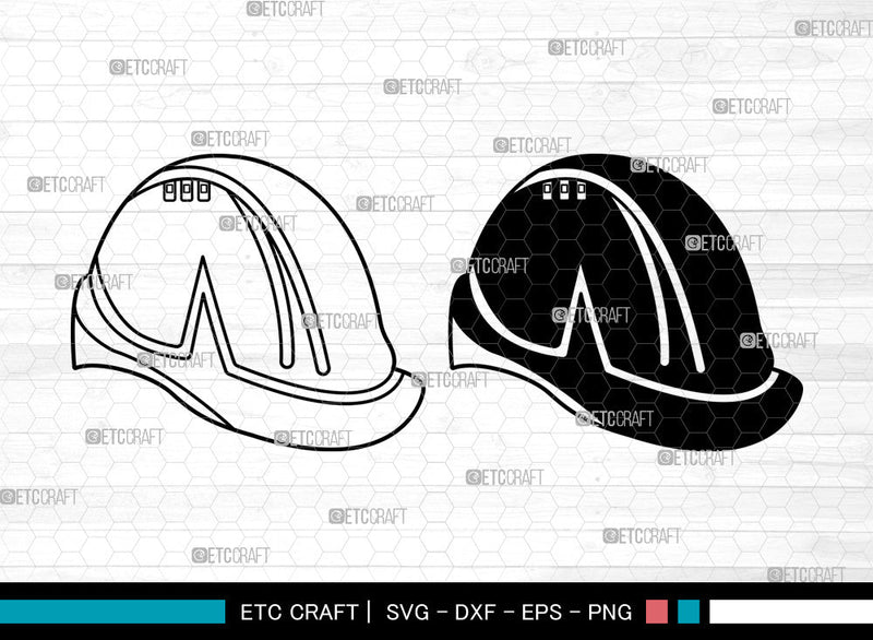 Construction Hat SVG, Helmet Svg, Safety Equipment Svg, Worker Helmet Svg, Builders Hat Svg, Safety Hat Svg SVG ETC Craft 