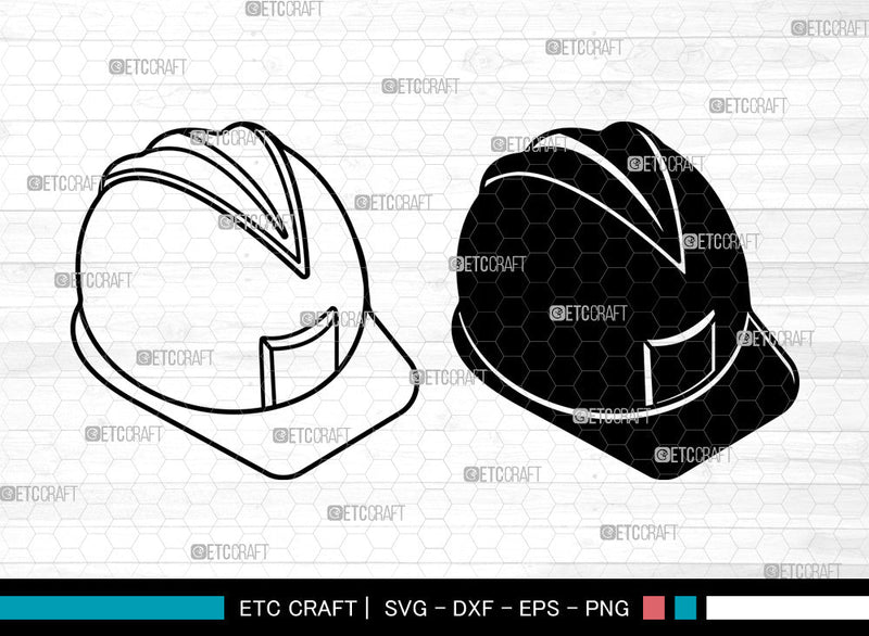 Construction Hat SVG, Helmet Svg, Safety Equipment Svg, Worker Helmet Svg, Builders Hat Svg, Safety Hat Svg SVG ETC Craft 