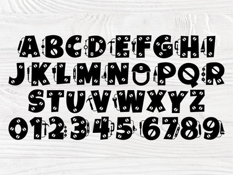 Construction Letters and Numbers, Svg Cut Files SVG TonisArtStudio 