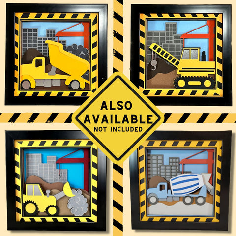Construction Site 3D Layered Shadow Box Svg, Dump Truck Svg SVG Crafty Mama Studios 