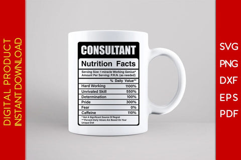 Consultant Nutrition Facts SVG PNG PDF Cut File SVG Creativedesigntee 