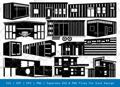 Container Home Silhouette, Container Home SVG, Portable Home Svg, Portable Building Svg, Container Home Bundle, SB00840 SVG ETC Craft 