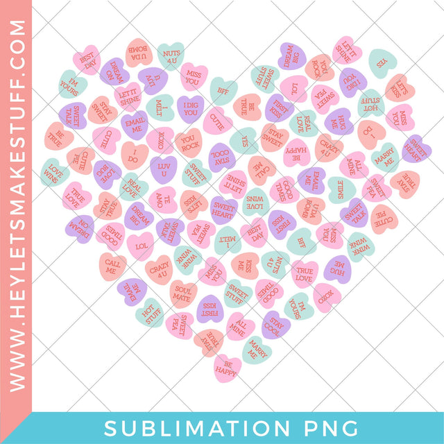 Conversation Heart 2 - Sublimation Sublimation Hey Let's Make Stuff 