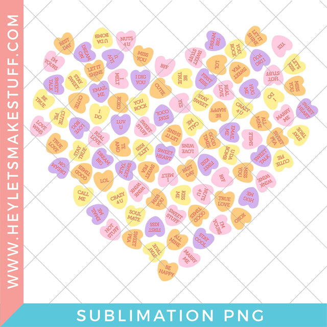 Conversation Heart 4 - Sublimation Sublimation Hey Let's Make Stuff 