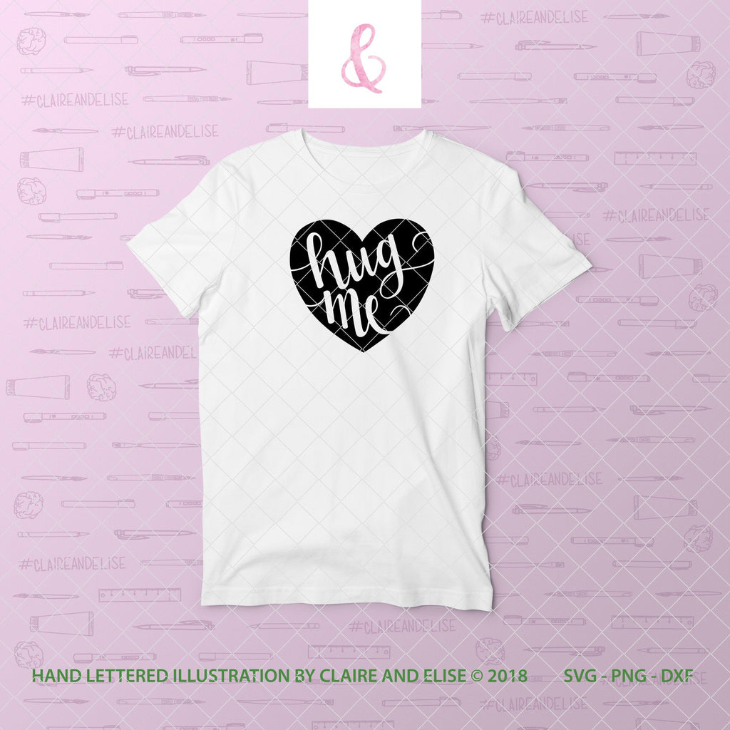 Conversation Heart - Hug Me - SVG PNG DXF CUT FILE - So Fontsy
