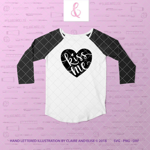 Conversation Heart - Kiss Me - SVG PNG DXF CUT FILE SVG Claire And Elise 