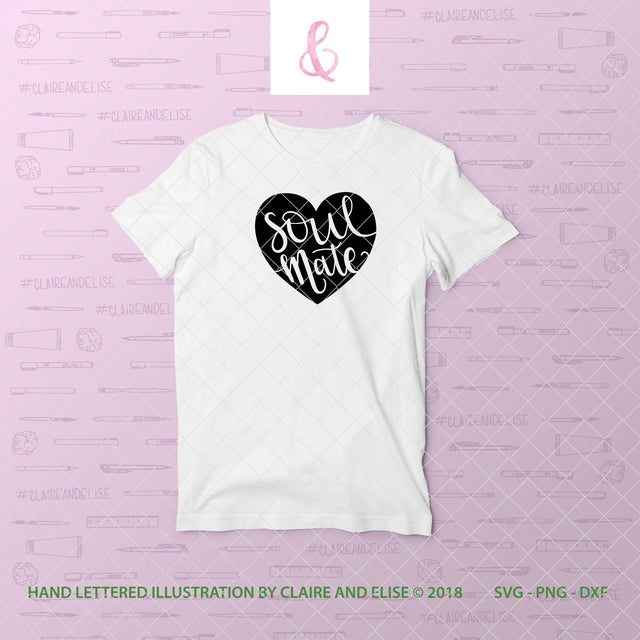 Conversation Heart - Soul Mate - - SVG PNG DXF CUT FILE SVG Claire And Elise 