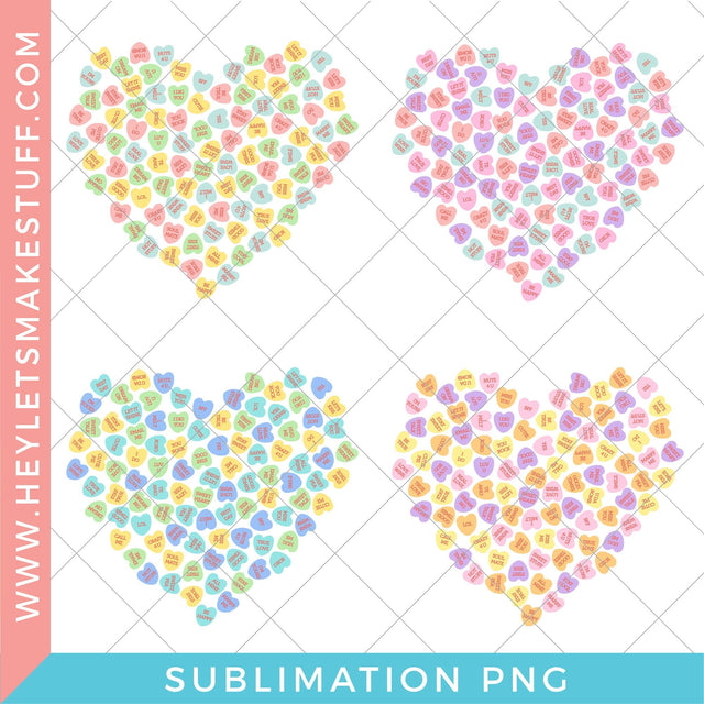 Conversation Heart Sublimation Bundle Sublimation Hey Let's Make Stuff 