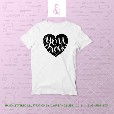 Conversation Heart - You Rock - SVG PNG DXF CUT FILE SVG Claire And Elise 