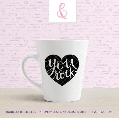 Conversation Heart - You Rock - SVG PNG DXF CUT FILE SVG Claire And Elise 