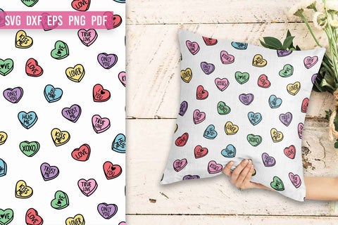 Conversation Hearts Digital Paper | Valentines leopard print SVG Irina Ostapenko 