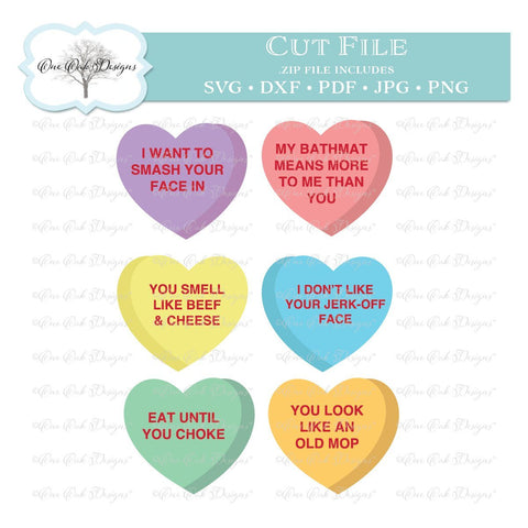 Conversation Hearts Movie Insults Edition SVG One Oak Designs 
