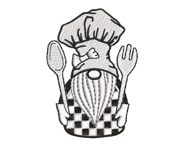 Cook gnome embroidery design, 4 sizes, Instant download Embroidery/Applique DESIGNS ArtEMByNatalia 