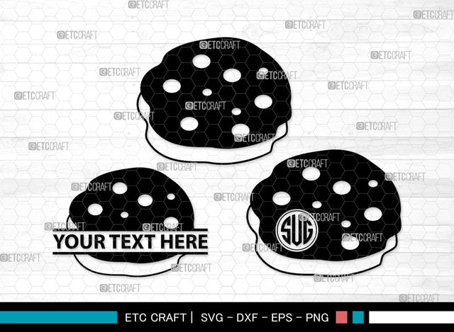 Cookie Monogram SVG | Pastry Svg | Kitchen Svg | Biscuit Svg | Chocolate Chip Svg | Cookie Clipart SVG ETC Craft 