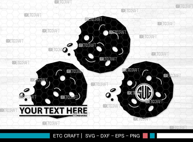 Cookie Monogram SVG | Pastry Svg | Kitchen Svg | Biscuit Svg | Chocolate Chip Svg | Cookie Clipart SVG ETC Craft 
