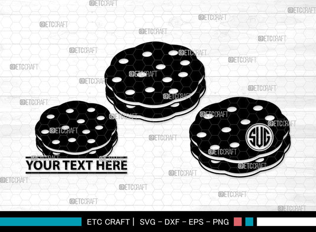 Cookie Monogram SVG | Pastry Svg | Kitchen Svg | Biscuit Svg | Chocolate Chip Svg | Cookie Clipart SVG ETC Craft 