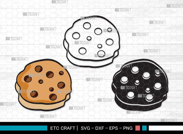 Cookie SVG | Pastry Svg | Kitchen Svg | Biscuit Svg | Chocolate Chip Svg | Cookie Clipart SVG ETC Craft 