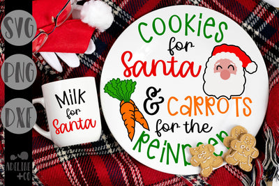 Cookies and carrots, Christmas, plate SVG Adeline&co 