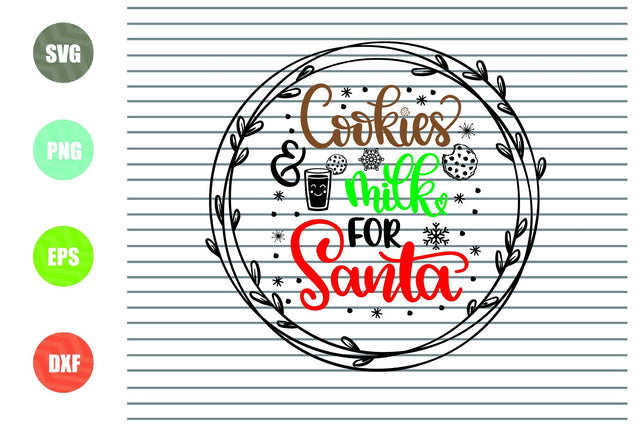 Cookies and Milk for Santa (2) - Christmas Svg, Png, Dxf, Eps Cut Files SVG Artstoredigital 
