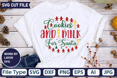 COOKIES AND MILK FOR SANTA SVG CUT FILE,SVGs,quotes-and-sayings,food-drink,mini-bundles,print-cut,on-sale, SVG DesignPlante 503 