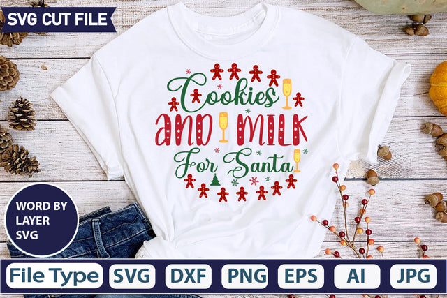 COOKIES AND MILK FOR SANTA SVG CUT FILE,SVGs,quotes-and-sayings,food-drink,mini-bundles,print-cut,on-sale, SVG DesignPlante 503 