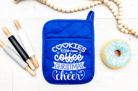 Cookies coffee christmas cheer, Christmas pot Holder Design SVG DESIGNISTIC 