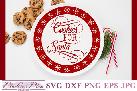 Cookies For Santa, Christmas Cookie Plate SVG SVG Madison Mae Designs 