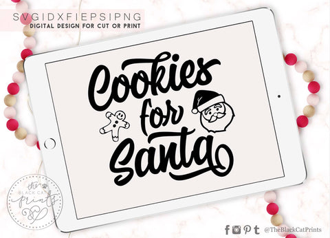 Cookies for Santa | Christmas cut file SVG TheBlackCatPrints 