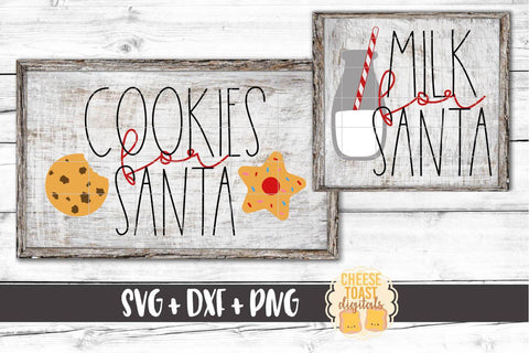 Cookies for Santa - Milk for Santa - Christmas SVG Files SVG Cheese Toast Digitals 