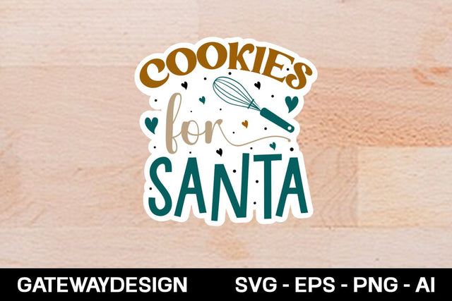 Cookies For Santa sticker design SVG designmaster24 