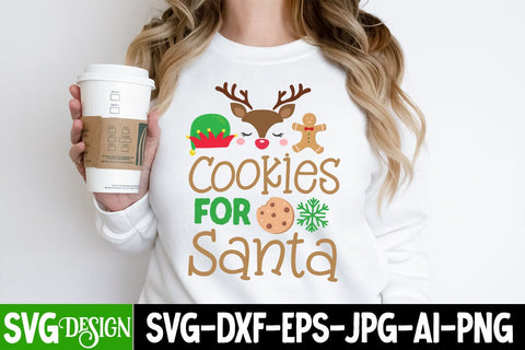 Cookies For Santa SVG Cut File, Cookies For Santa SVG Design, Cookies For Santa Sublimation Design, Christmas SVG Cut File, Christmas SVG Quotes, Merry Christmas SVG Design, Christnmas Sublimation PNG SVG BlackCatsMedia 
