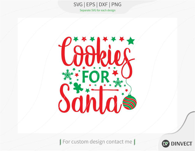 Cookies for Santa SVG Cut File, Cooking SVG, Christmas SVG, Funny Christmas Shirt SVG, Kids Christmas SVG, Merry and Bright SVG, Christmas T-shirt Design, SVG Dinvect 