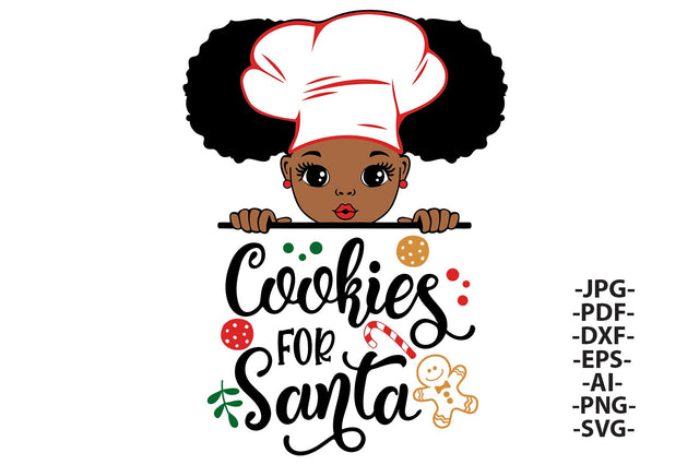 Cookies for Santa Svg, Peekaboo Girl Christmas Svg, Cookie SVG, Afro Girl Svg, Christmas Quote Svg, Christmas Clipart, Funny Christmas SVG 1uniqueminute 