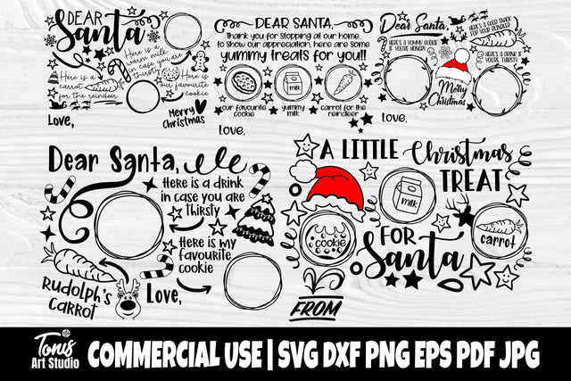 Cookies for Santa Tray SVG, Canadian Santa Plate Svg Bundle, Treats for Santa, Dear Santa Svg, Christmas Svg, Reindeer Treats Svg SVG TonisArtStudio 