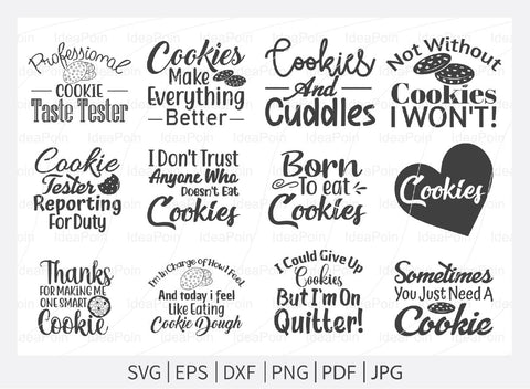 Cookies Svg, Tasty bakery Svg, Baking Svg, Christmas cookie Svg, Chocolate chip cookies Svg, Gingerbread man Svg, Cut Files for Crafters SVG Dinvect 