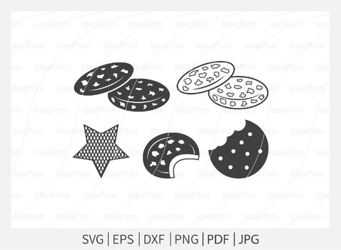 Cookies Svg, Tasty bakery Svg, Baking Svg, Christmas cookie Svg, Chocolate chip cookies Svg, Gingerbread man Svg, Cut Files for Crafters SVG Dinvect 