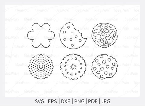 Cookies Svg, Tasty bakery Svg, Baking Svg, Christmas cookie Svg, Chocolate chip cookies Svg, Gingerbread man Svg, Cut Files for Crafters SVG Dinvect 