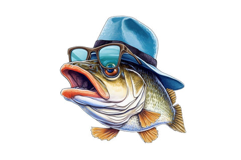 Cool Bass Fish Sublimation Clipart Bundle Sublimation Regulrcrative 