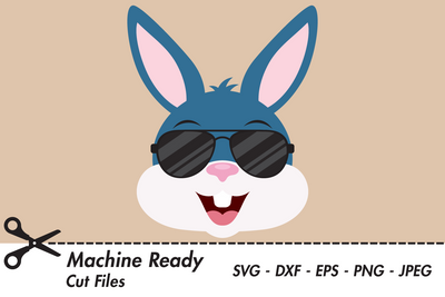 Cool Boy Bunny Rabbit Face With Shades | Woodland SVG SVG Captain Creative 