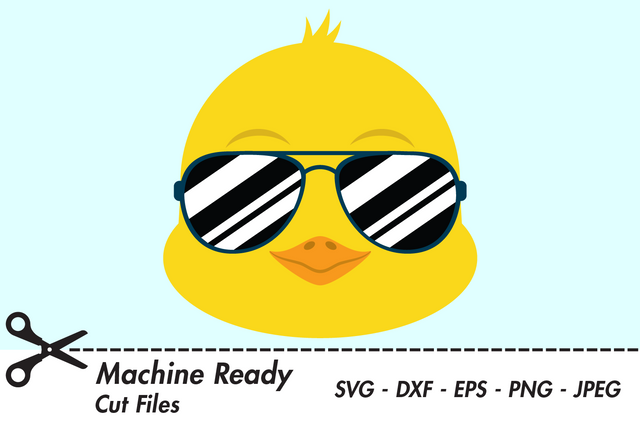 Cool Boy Chick Face With Shades | Farm SVG SVG Captain Creative 