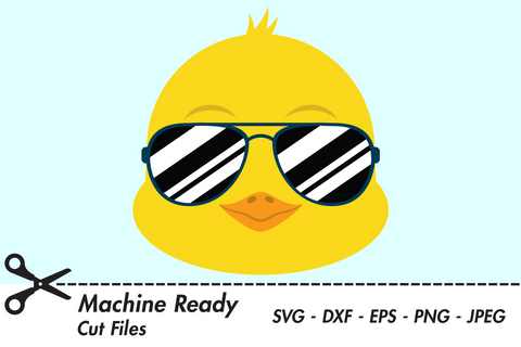Cool Boy Chick Face With Shades | Farm SVG SVG Captain Creative 