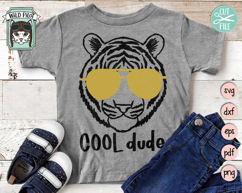 Cool Dude Tiger Sunglasses SVG Cut File SVG Wild Pilot 