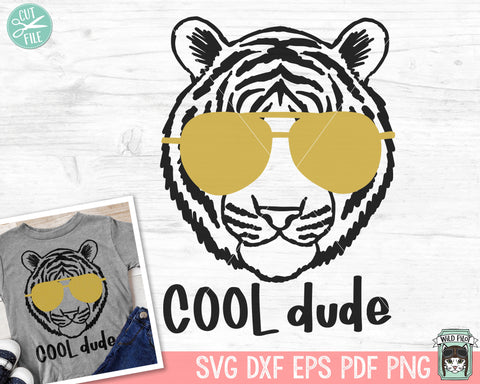 Cool Dude Tiger Sunglasses SVG Cut File SVG Wild Pilot 