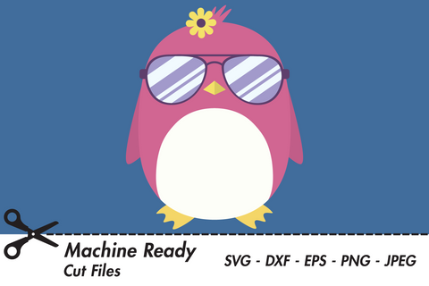 Cool Girl Penguin With Shades | Woodland Winter SVG SVG Captain Creative 